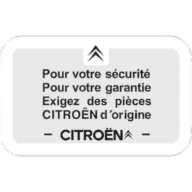 Kleine "Veiligheids-/Garantie"-sticker - 2CV van vóór 1977