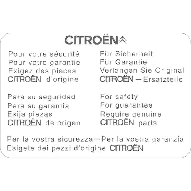 Sticker "Sécurité / Garantie" - Méhari NA 1977