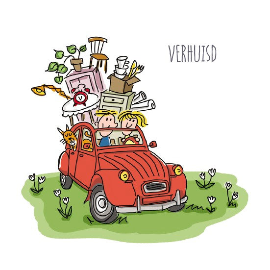 Wenskaart 2CV VERHUISD