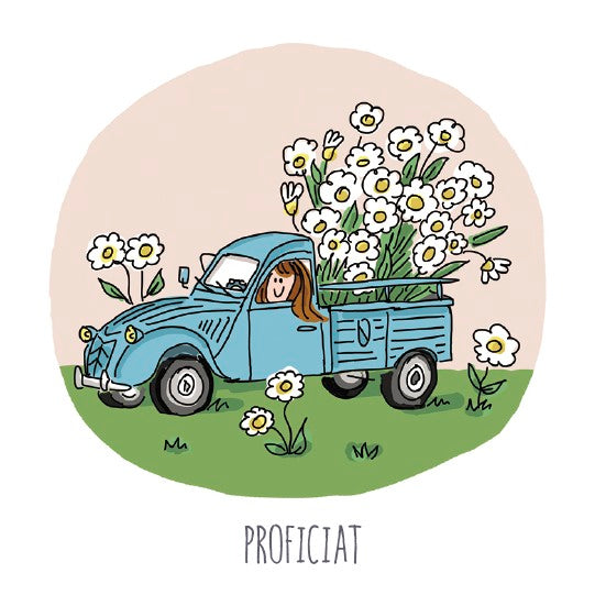 Wenskaart 2cv PROFICIAT