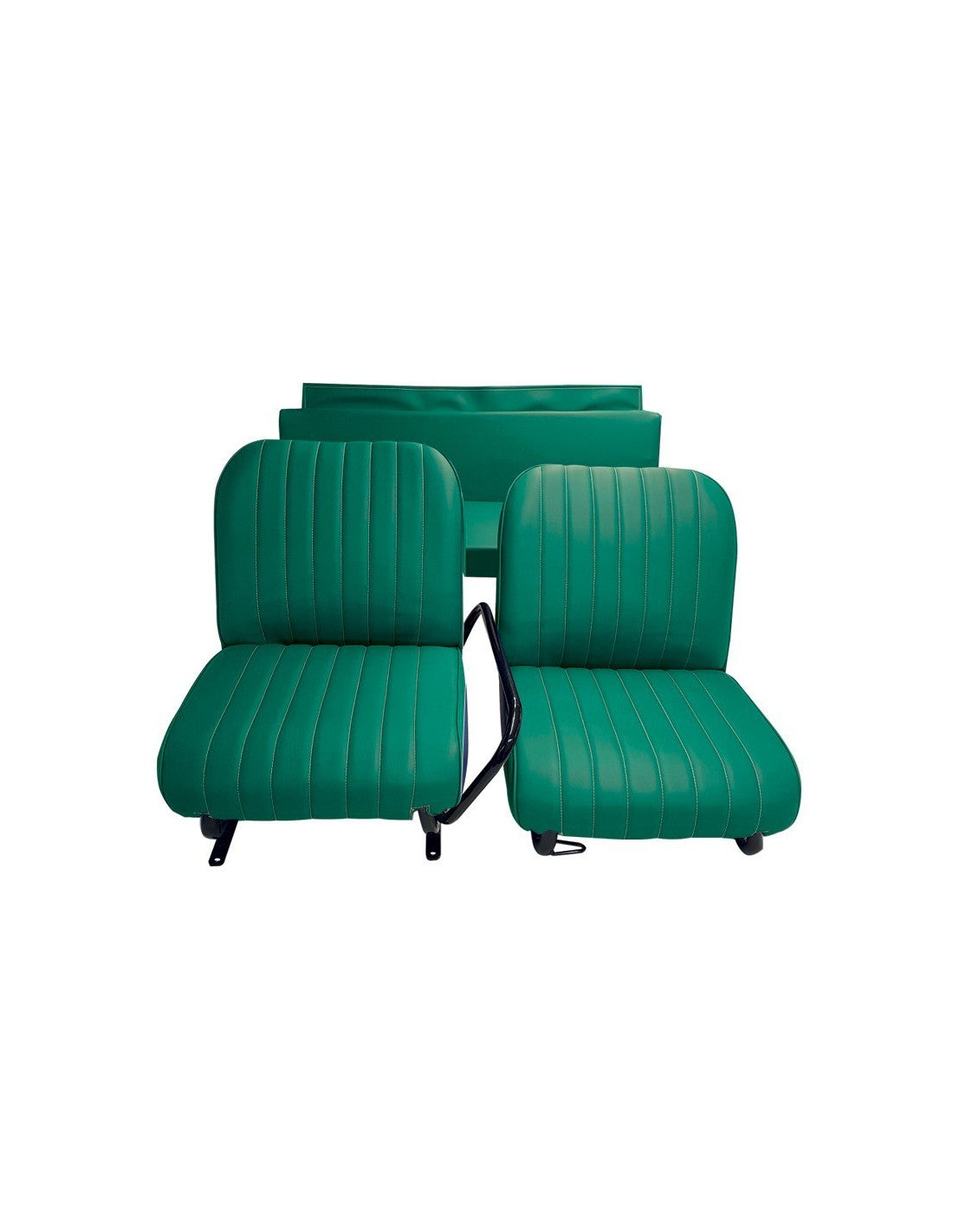 SET VAN 2 VOOR + ACHTER BANK GROENE STOELEN MEHARI