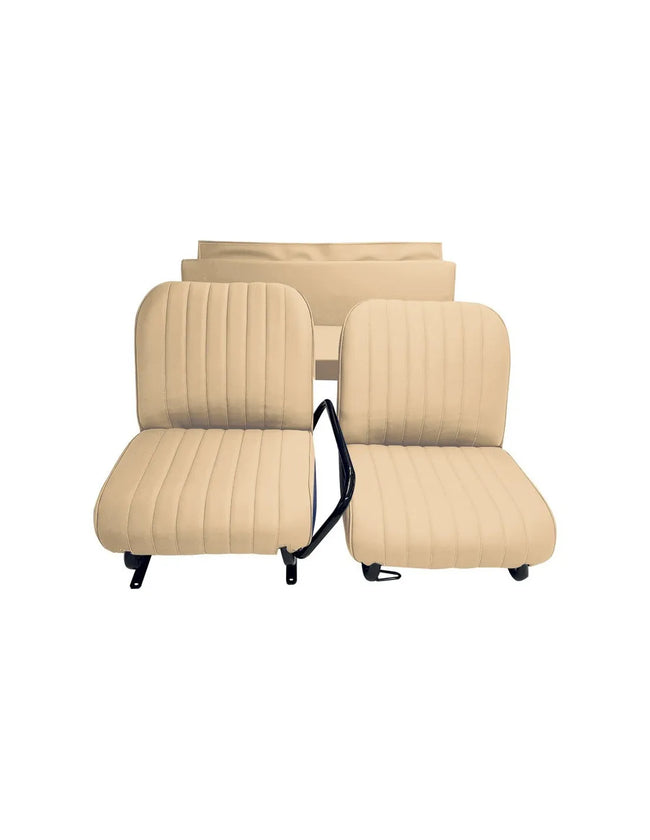 Set van 2 voorstoelen + achterbank voor Méhari – beige kunstleer met bies