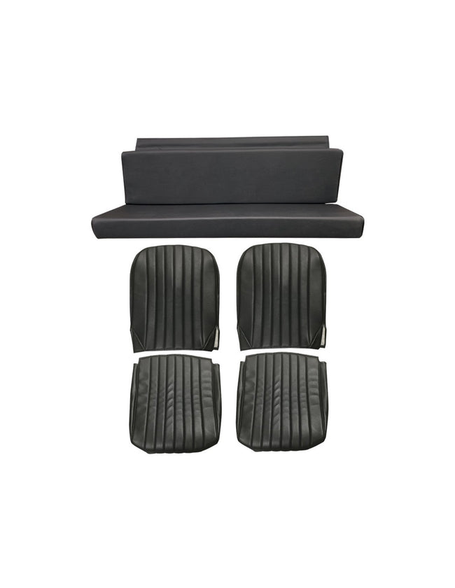 MEHARI BEKLEDING 2 VOORSTOELEN + ACHTERBANK. ZWARTE SKAI