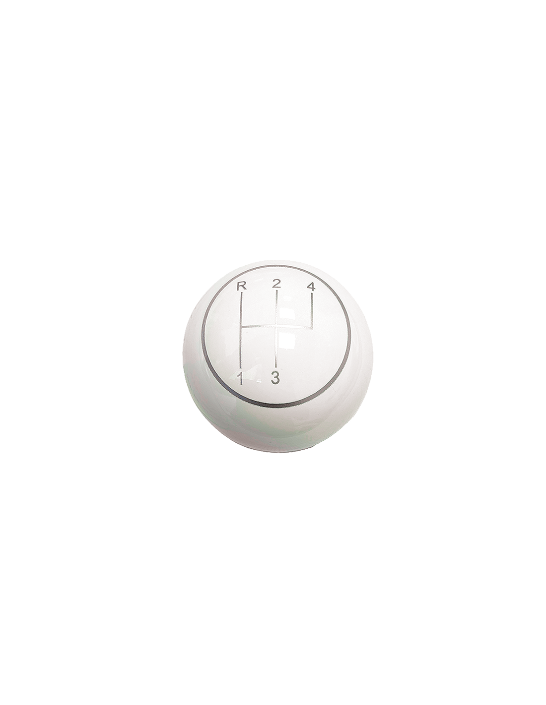 WITTE KNOP met chromen ring en schakelpatroon
