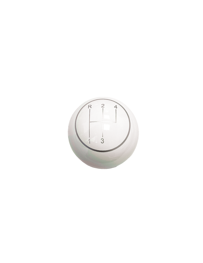 WITTE KNOP met chromen ring en schakelpatroon