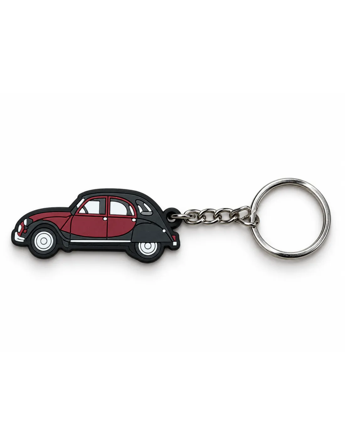 2CV SLEUTELHANGER CHARLESTON bordeauxrood en zwart