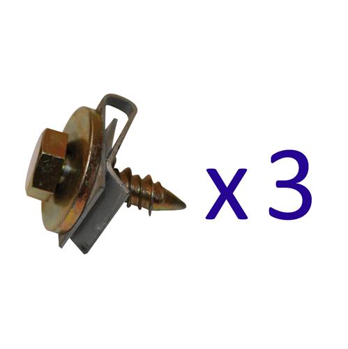 Set van 3 clips + bevestigingsschroeven achterscherm (spatbord)