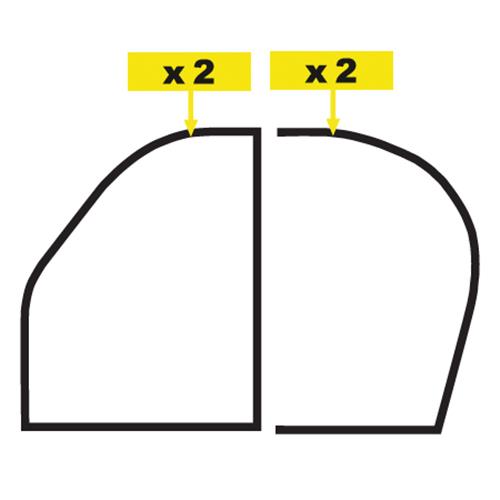 Set van 4 nieuwe model deurrubbers