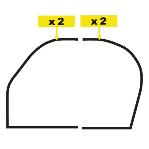 Set van 4 "zelfmoord" deurrubbers