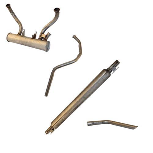 Complete uitlaatlijn - korte uitgang - voor Méhari en Dyane