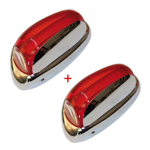 Paar Chroom Labinal richtingaanwijzer lenzen voor 2CV 01/1955 -> 04/1963