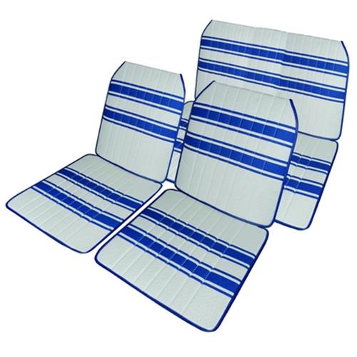 Bekledingset 2CV Transat (2 symmetrische VOORstoelen + ACHTERbank) FRANCE 3 stof (met kleppen)