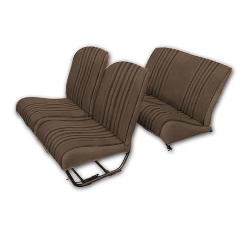 Set bekleding (2 Asym. voorstoelen + achterbank) Kunstleer BRUIN GEPERFOREERD