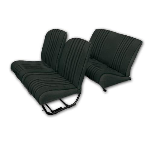 Bekledingspakket (2 asymmetrische voorstoelen + achterbank) GEPERFOREERD ZWART kunstleer