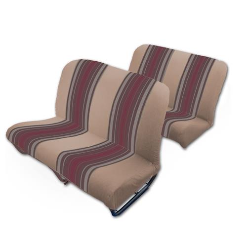 Bekledingspakket (voor- en achterbank) STRIPED BEIGE stof