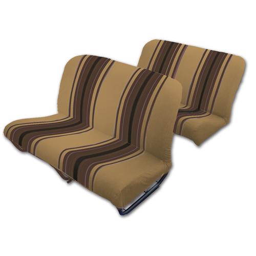 Bekledingspakket (voor- en achterbank) STRIPED BROWN stof