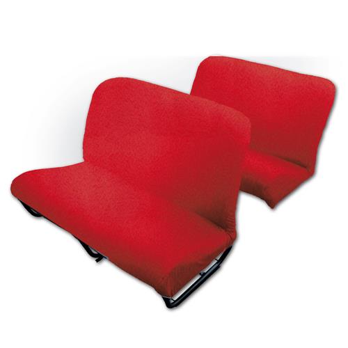 Set bekleding (FRONT + REAR zitbanken) RED DIAMANTE stof