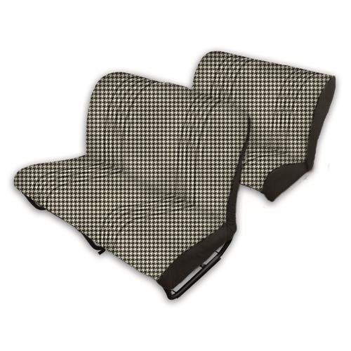 Pied de poule bekledingset 2CV(voor- en achterbank) ZWARTE HOUNDSTOOTH-stof
