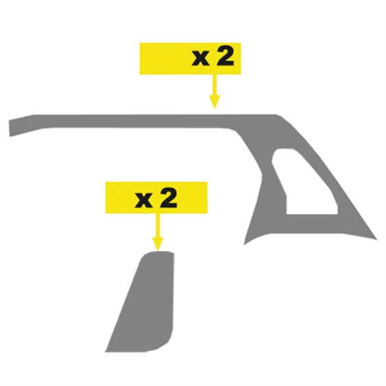 Set zijkappen in grijs vilt voor Dyane (4 stuks)