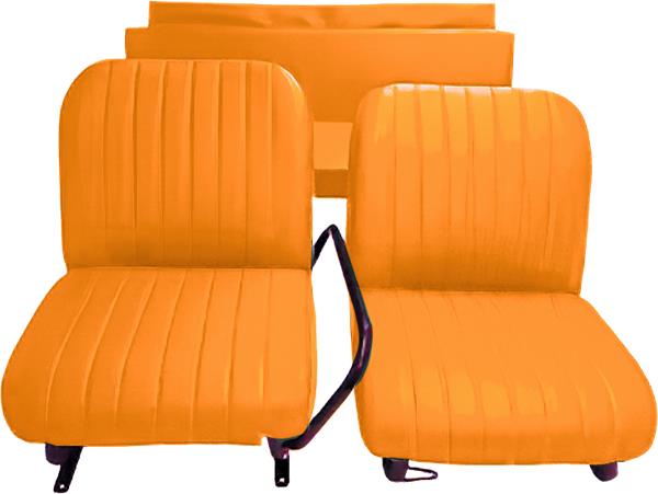 Set van 2 complete voorstoelen + achterbank Skaï ORANJE Mehari