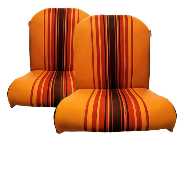Set van 2 Symmetrische VOORSTE stoelbekleding in STRIPED ORANGE stof