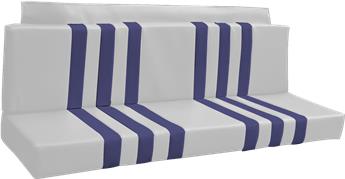 ACHTER Bank Bekleding Skai WIT met MEHARI BLAUWE strepen