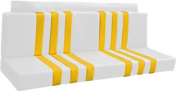 ACHTER Bank Bekleding Skai WIT gestreept GEEL Méhari