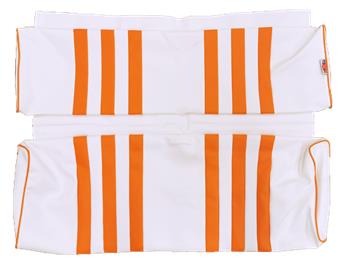 ACHTER Bank Bekleding Skai WIT met ORANJE Méhari strepen