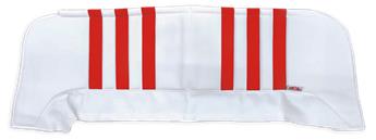 2CV Hoedeplank WIT SKAI met RODE strepen