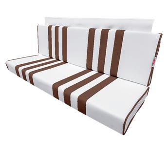 ACHTER Bank Bekleding Skai WIT gestreept BRUIN Méhari