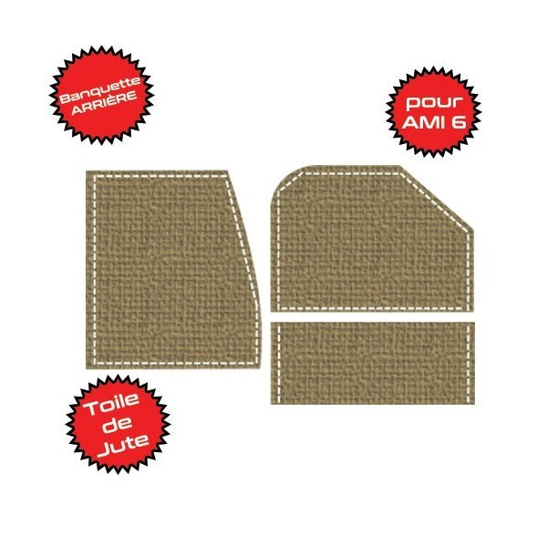 SET VAN 4 AMI6 JUTE CANVAS AR BENCH RUGLEUNINGEN