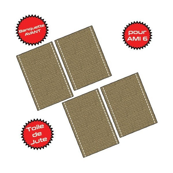 set van 4 voorbankbodems in ami6 jute