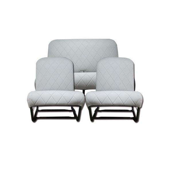 COMPLETE KIT 2 SYMMETRISCHE VOORSTOELEN + ACHTERBANK. CHARLESTON STOF