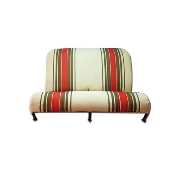 BEKLEDING ACHTERBANK ECHT RODE STREPEN BEIGE STOF