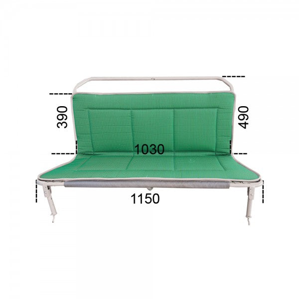2CV SEDAN BAYADÈRE GROENE ACHTERSTOELHOES MET ENAC KIT