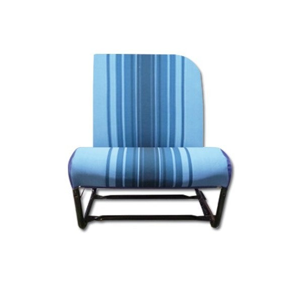 TRIM KIT 2CV 2 ASYMMETRISCHE VOORSTOELEN ORIGINELE BLAUW GESTREEPTE STOF