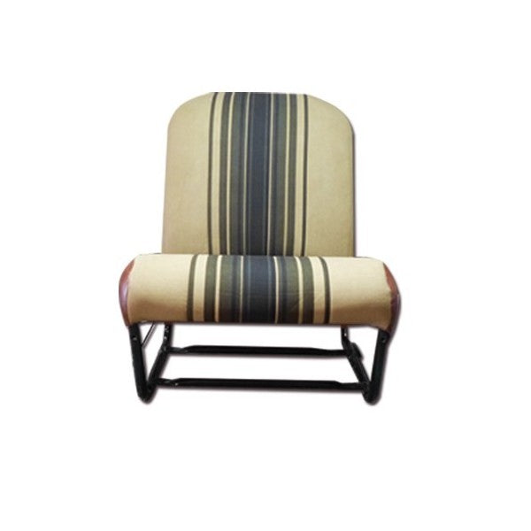 BEKLEDINGSKIT 2CV 2 VOORSTOELEN SYM. ZWART GESTREEPTE BRUINE ORIGIN STOF