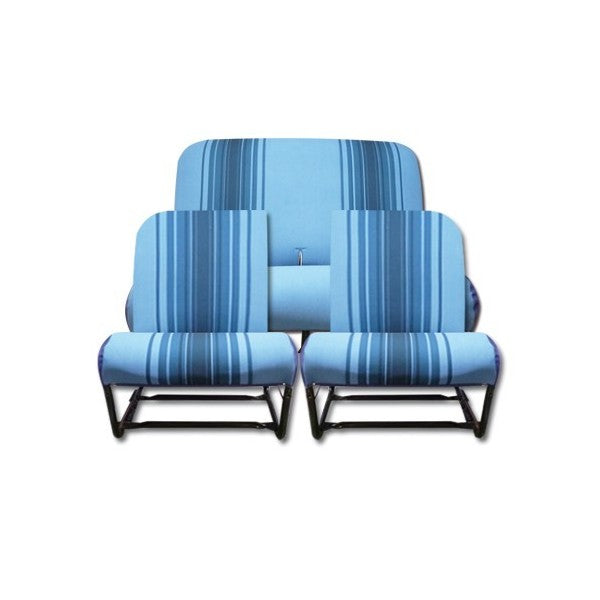BLAUW GESTREEPTE ACHTERSTOELBEKLEDING SET ASSY+BANK