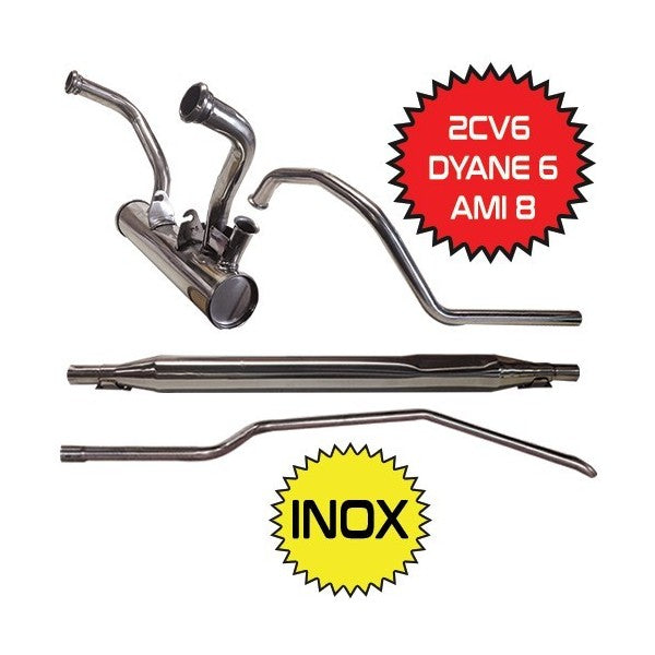 COMPLETE RVS UITLAATLEIDING VOOR 2CV