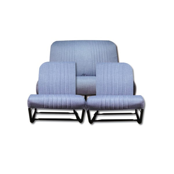 COMPLETE KIT 2 ASYMMETRISCHE VOORSTOELEN + ACHTERBANK. SKAI JEAN
