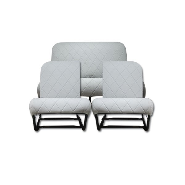 COMPLETE KIT 2 ASYMMETRISCHE VOORSTOELEN + ACHTERBANK. CHARLESTON STOF