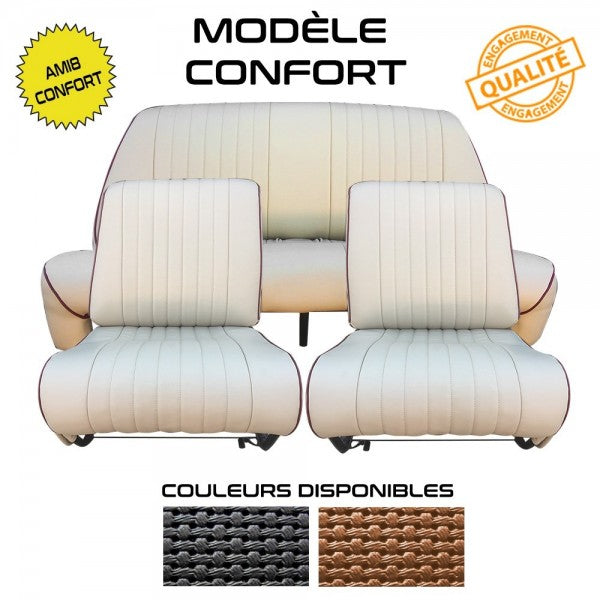 BEKLEDING AMI8 COMFORT SEDAN 2 VOORSTOELEN + ACHTERBANK GEPERFOREERDE ZWARTE SKAI