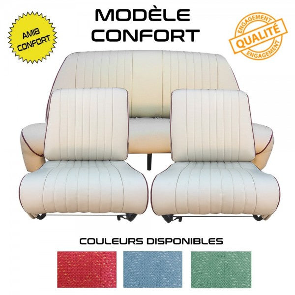 BEKLEDING AMI8 COMFORT SEDAN 2 VOORSTOELEN + ACHTERBANK DIAMANT GROENE STOF