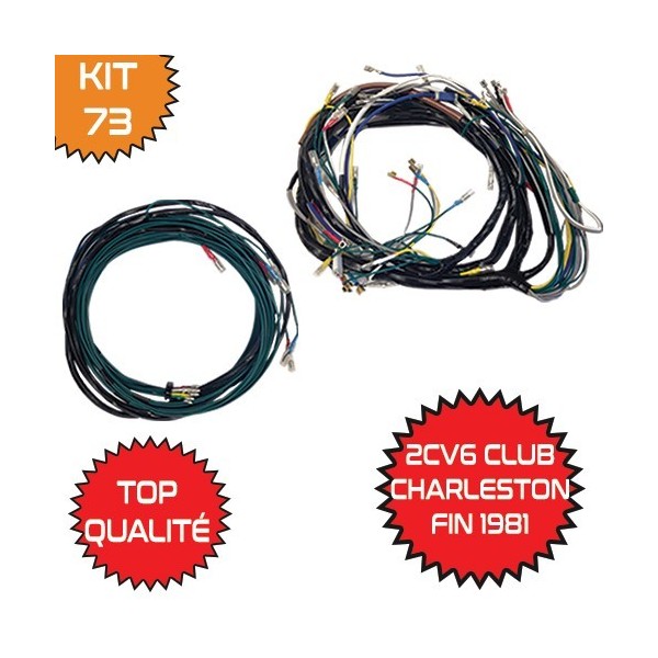 VOOR + ACHTER KABELBOOM KIT 2CV6 CLUB - CHARLESTON