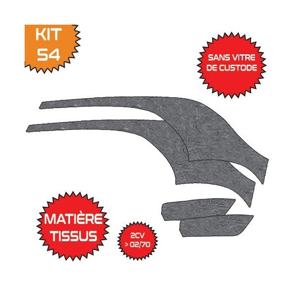 COMPLETE VILTEN KIT VOOR EN ACHTER 2CV VOOR 1970