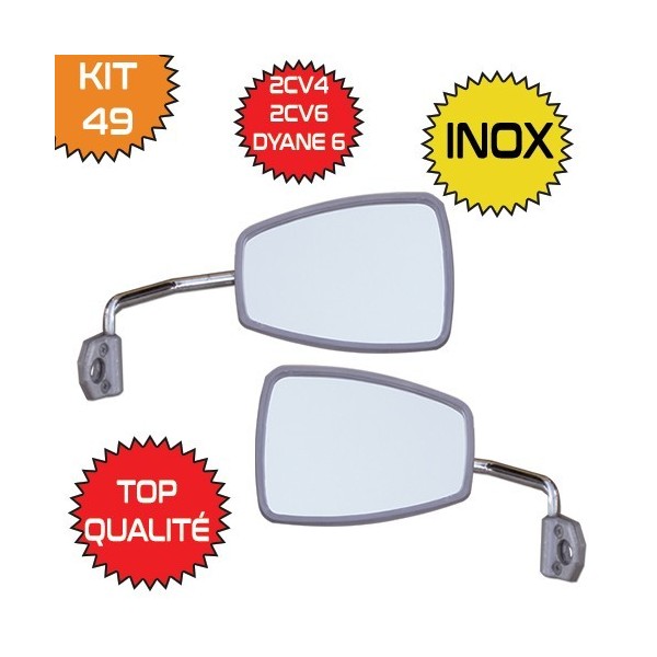2CV SUPERIEURE KWALITEIT ROESTVRIJSTALEN SPIEGELKIT