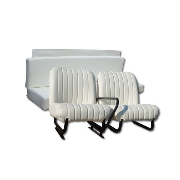 SET VAN 2 VOORSTOELEN + ACHTERBANK MEHARI WIT