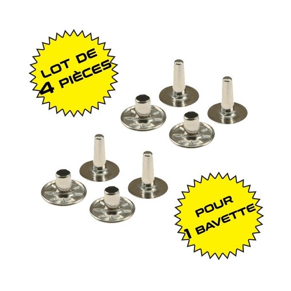SET VAN 4 BUISKLINKNAGELS VOOR 2CV VOORSPATFLAP