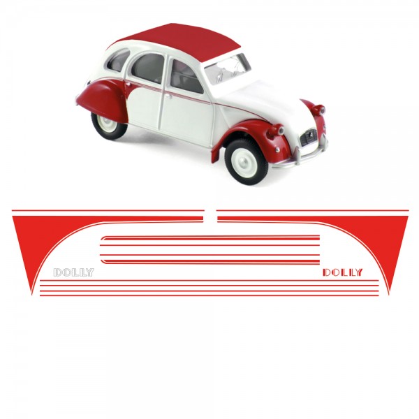 STICKER VOOR 2CV DOLLY ROOD